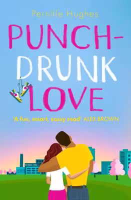 a man and woman hugging in front of a retro boxing gym. Title Punch-Drunk Love , Author Pernille Hughes